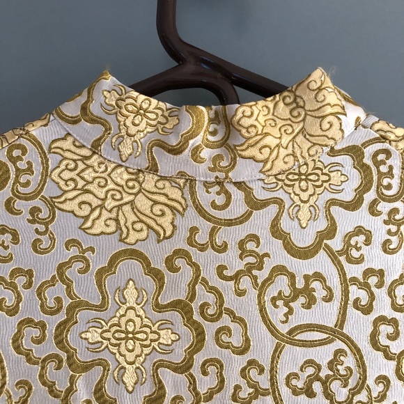 Vintage Silk Tunic w/ Gold Embroidery - Picture 4 of 11